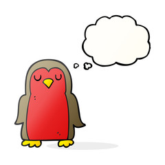 thought bubble cartoon christmas robin