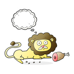 thought bubble cartoon lion