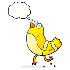 thought bubble cartoon bird