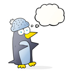 thought bubble cartoon penguin