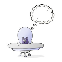 thought bubble cartoon spaceship