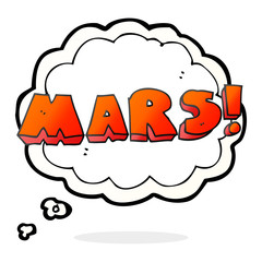 thought bubble cartoon Mars text symbol