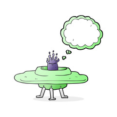 thought bubble cartoon flying saucer