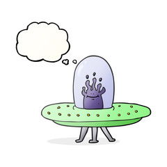 thought bubble cartoon flying saucer