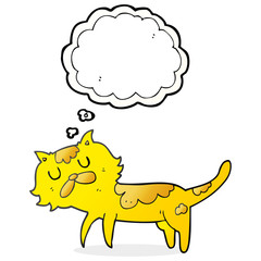 thought bubble cartoon cat