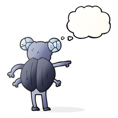 thought bubble cartoon pointing insect