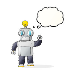 thought bubble cartoon robot