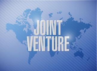 Joint Venture world map sign concept illustration