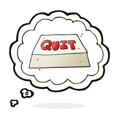 thought bubble cartoon quit button
