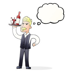 thought bubble cartoon waiter
