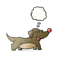 thought bubble cartoon happy little dog