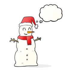 thought bubble cartoon snowman