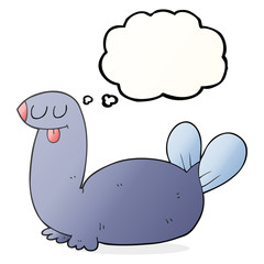 thought bubble cartoon seal