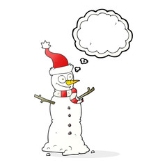 thought bubble cartoon snowman