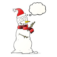 thought bubble cartoon snowman