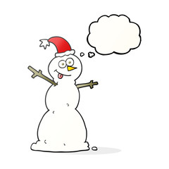 thought bubble cartoon snowman
