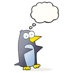 thought bubble cartoon penguin
