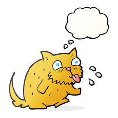 thought bubble cartoon cat blowing raspberry