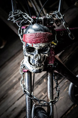 Obraz na płótnie Canvas Skull steel chain.