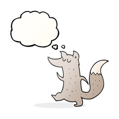 thought bubble cartoon cute wolf