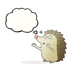 thought bubble cartoon cute hedgehog