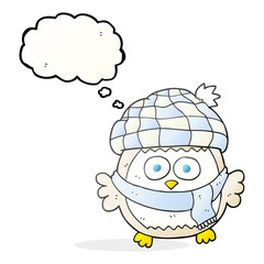 thought bubble cartoon cute little owl