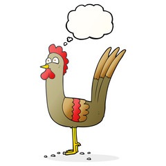 thought bubble cartoon chicken