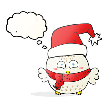 thought bubble cartoon cute christmas owl