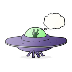 thought bubble cartoon alien spaceship