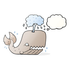 thought bubble cartoon whale spouting water