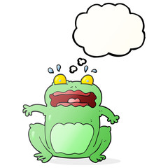 thought bubble cartoon funny frightened frog