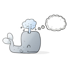 thought bubble cartoon whale spouting water