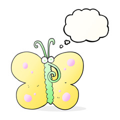thought bubble cartoon butterfly