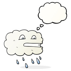 thought bubble cartoon rain cloud