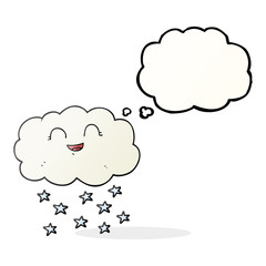 thought bubble cartoon cloud snowing