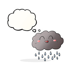 thought bubble cartoon rain cloud