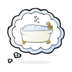 thought bubble cartoon bathtub