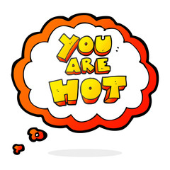 you are thought bubble cartoon sign