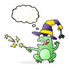 thought bubble cartoon toad casting spell