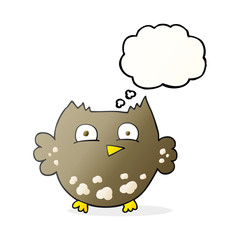 thought bubble cartoon little owl
