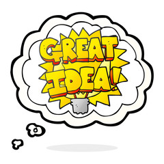 thought bubble cartoon GREAT IDEA! symbol