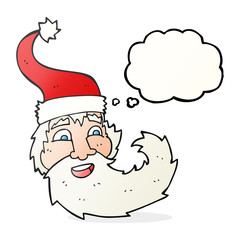 thought bubble cartoon santa claus laughing