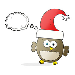 thought bubble cartoon little christmas owl