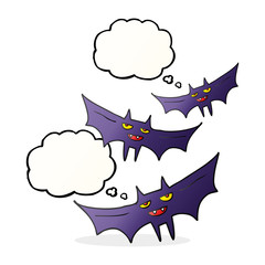 thought bubble cartoon halloween bat