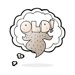 thought bubble cartoon old sign