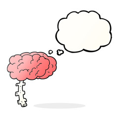 thought bubble cartoon brain