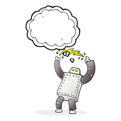 thought bubble cartoon robot