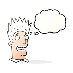 thought bubble cartoon shocked man