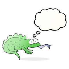 thought bubble cartoon lizard