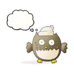 thought bubble cartoon owl